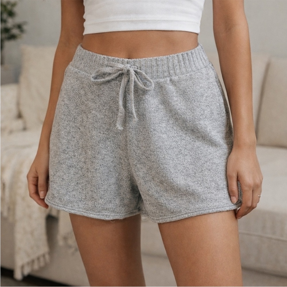 Universal Thread Heather Gray Knit Drawstring Lounge Shorts